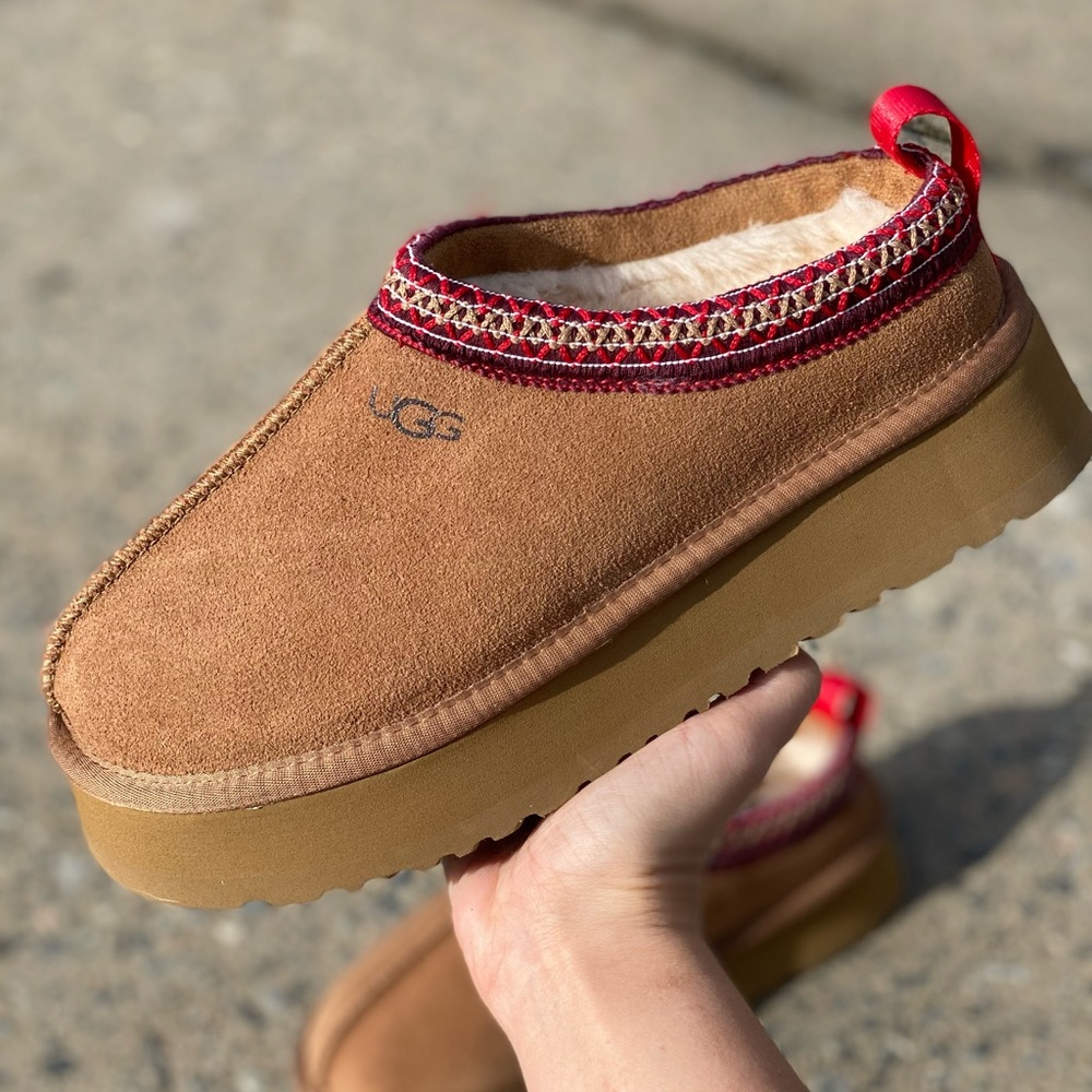 Tan Tasman Platform Ugg Slippers
